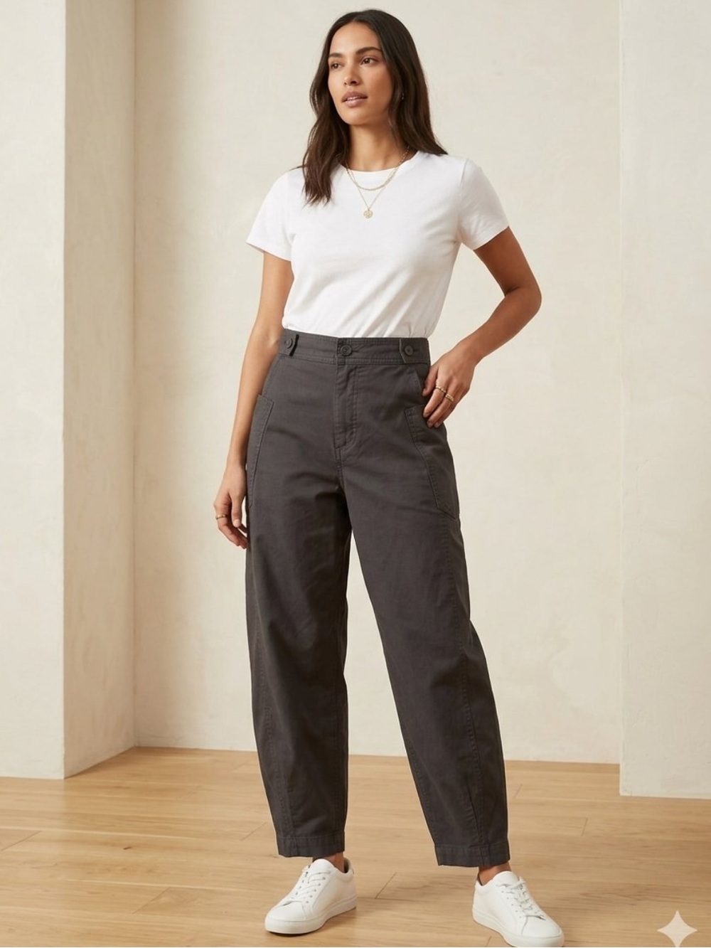 Everlane fatigue barrel leg cargo utility pants linen cotton size 00 new